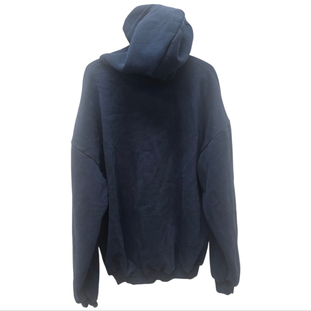 Balenciaga Men's Oversized Navy Blue Hoodie With Golg Logo Size Med - Picture 5 of 9